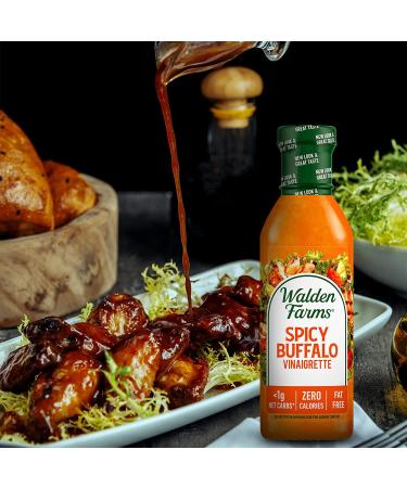 Walden Farms Spicy Buffalo Vinaigrette Salad Dressing 12 oz, Pack of 2 | 0g Net Carbs | Kosher Certified | Perfect for Salads, Chicken, Wraps | Fresh & Delicious Flavor - Buy Online on GoSupps.com