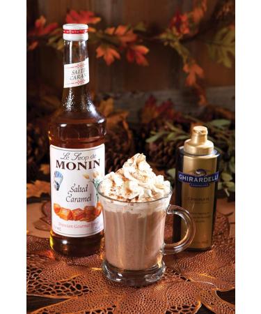 Monin Salted Caramel Coffee Syrup & Pump Set - 70cl Glass Bottle - 2 Count - Buy Online on GoSupps.com