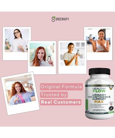 GREENVIFY Healthy Flow Urinary Incontinence Support Max 60 Veggie Capsules Cranberry Juice Hibiscus Dandelion Formula 30 Day Supply (1) - Buy Online on GoSupps.com