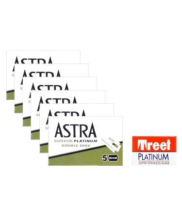 30 Astra Platinum Blades + 1 Treet Platinum Razor Blade - Premium Shaving Supplies for International Shipping - Buy Online on GoSupps.com