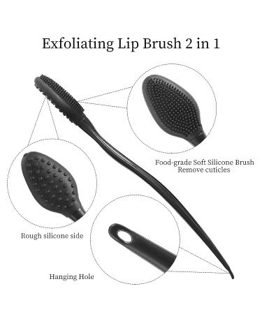 Black Silicone Lip Scrub Brush - 18pcs Double-Sided Exfoliating Scrubber Tool for Smoother Lips - Buy Online on GoSupps.com