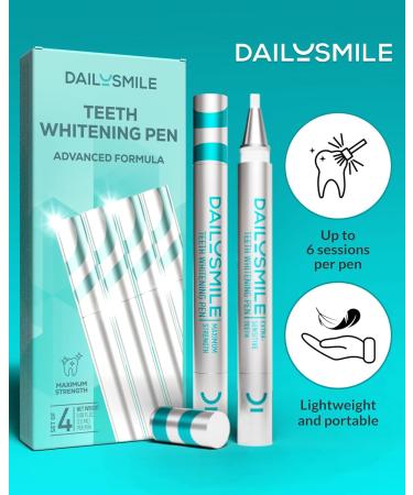 DailySmile Advanced Formula Teeth Whitening Pen Strong Teeth Whitening Gel Gentle Tooth Whitening Pen Teeth Whitening for Sensitive Teeth Daily Teeth Stain Remover Instant White Smile-4PK - Buy Online on GoSupps.com