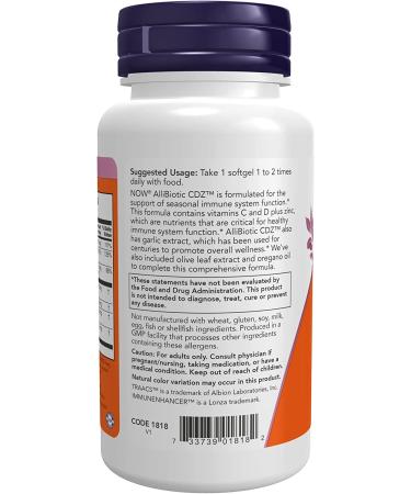 Now Foods AlliBiotic CDZ - 60 Softgels for Seasonal Immune Support - Buy Online on GoSupps.com