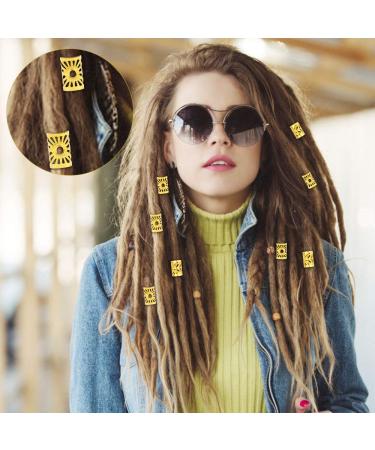 Huayue 200 Pcs Dreadlocks Pearl Metal Hair Cuffs & Clips - Vintage Braid Jewelry in Gold & Silver - Buy Online on GoSupps.com
