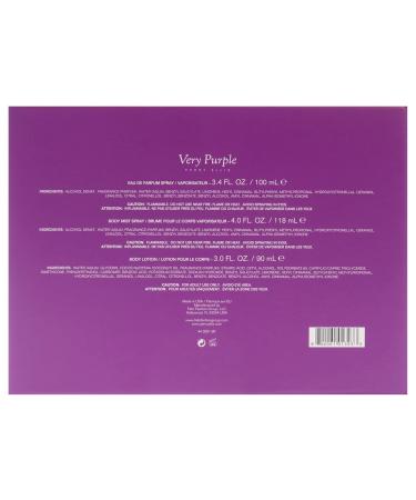 Perry Ellis Very Purple for Women - 3 Pc Gift Set 3.4oz EDP Spray 3oz Body Lotion 4oz Body Mist - Buy Online on GoSupps.com