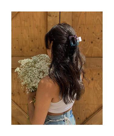 Bmobuo 4 PCS Hair Claw Clips Set - Clear Square Design for Thin and Thick Hair - Cute Hair Clips for Women - Buy Online on GoSupps.com