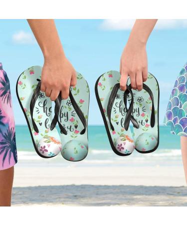 Mnsruu Rabbit Leaf Flower Flip Flops for Home Hotel Spa & Travel | Unisex Comfort Footwear - Buy Online on GoSupps.com