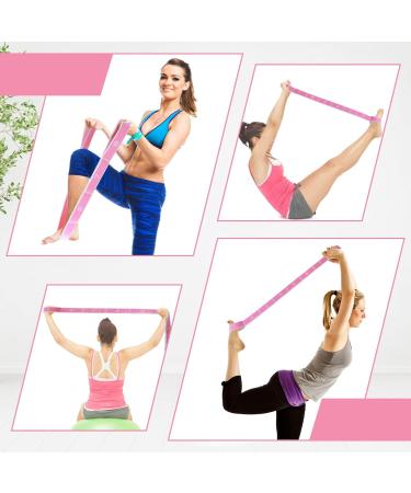 Buy Yoga Stretch Belt with 8 Loops - Violet Resistance Band for Pilates Gymnastics & Flexibility | 86cm Length (167cm Total) | 4cm Wide - Buy Online on GoSupps.com