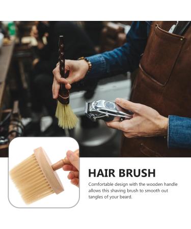 Healeved Hairdressing Bristle Brush Neck Brush Tool Salon Shave Brush Barber Brush Hard Brush for Waves Neck Duster Hair Salon Shaving Brush Manual Shaving Barber with Wood Handle - Buy Online on GoSupps.com