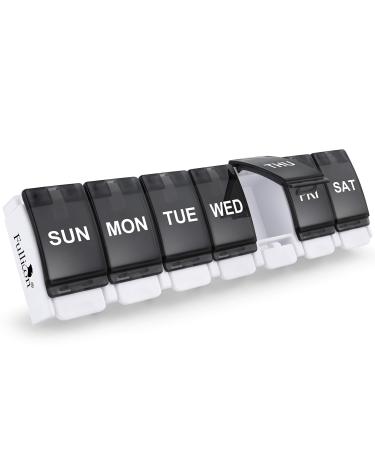Fullicon Weekly Pill Organizer 7 Day, Easy to Open Travel Pill Box, Pill Case Pop Open for Vitamins, Fish Oils, Supplements 1 Count (Pack of 1)