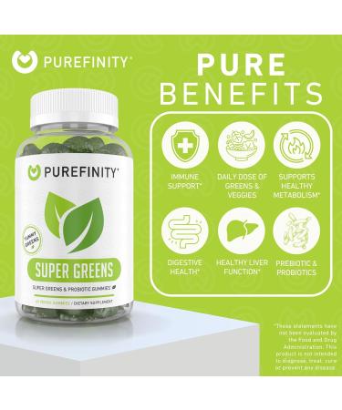 PUREFINITY Fiber + Super Greens Gummies Bundle (Inulin FOS Prebiotic Fiber Gummies + Super Greens Gummies Daily Supergreens with Spirulina Alfalfa Spinach Broccoli Beet Root Acai) - Buy Online on GoSupps.com