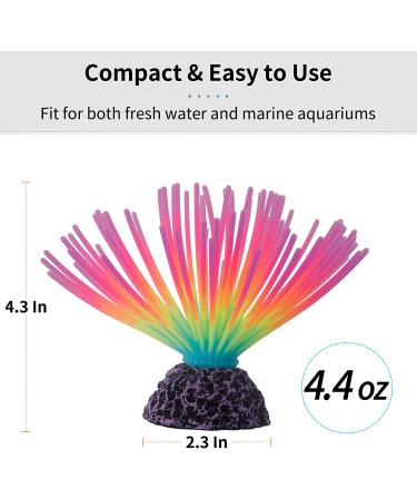 Uniclife Glowing Rainbow Sea Urchin Ball - Silicone Aquarium Ornament for Fish Tank Decoration - Buy Online on GoSupps.com