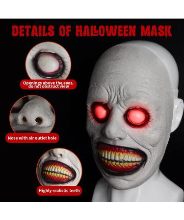 Bekrgwiy Halloween Mask Smiling Demons Horror Mask Scary Mask for Adult Halloween Creepy mask Halloween Cosplay Scary Mask Halloween Novelty Mask with Red Eyes for Adult White - Buy Online on GoSupps.com
