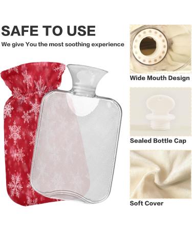 KCL Deci 2L Christmas Snowflakes Hot Water Bottle with Cover - Ideal for Menstrual Cramps Neck & Shoulder Pain Relief Hand Warmer - Buy Online on GoSupps.com