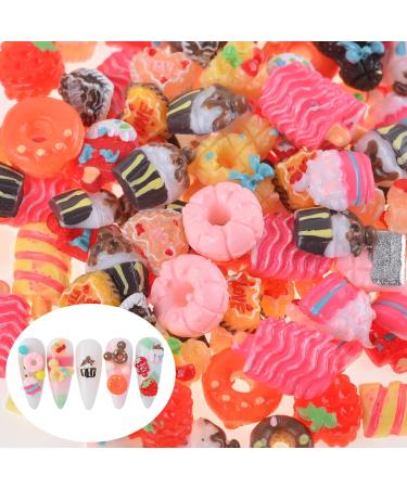 100Pcs Resin Candy Sweet Charms for DIY Nail Art Craft - Cute Slime Charms Beads for Ice Cream Design - Includes Tweezers - BAIYIYI - Buy Online on GoSupps.com
