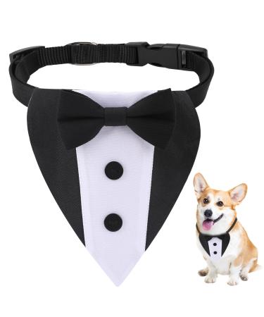 Dog Tuxedo and Bandana Set Wedding Bandana Collar with Bow Tie Adjustable Dog Tuxedo Suit Formal Dog Costumes Pet Party Tux for Small Medium Large Dogs Pets(Small: Neck 12.5 -21 ) - Buy Online on GoSupps.com