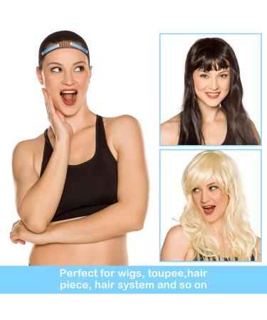 Lace Front Wig Tape Adhesive - 48 Pieces, Double-Sided Waterproof C-Shaped Hair Wig Tape for Wigs, Toupees, Hair Pieces & Extensions - Blue - Buy Online on GoSupps.com