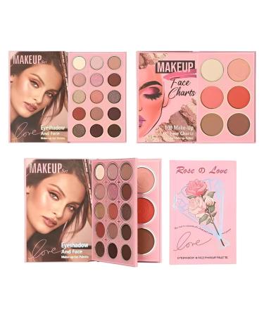 Eyeshadow and Make Up Palette 21 Colours Bookstyle Blush Makeup Set Full Face Palette for Women Girls and Lovers Daily Use Wedding Party and Party