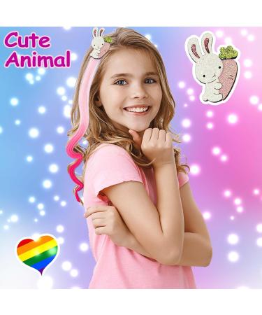8 Pieces Hair Clips for Girls Animal Straight Rainbow Hair Extensions for Kids Little Girl Hair Clips Accessories for Girls Toddler Kids Ponytails Multicolor - Buy Online on GoSupps.com