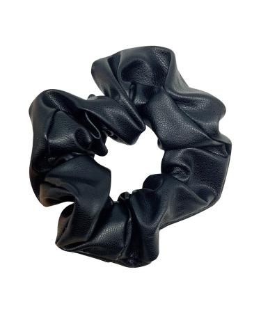 4 Pack Metallic PU Leather Hair Scrunchies - Black Ponytail Holders for Show, Gym, Dance, Party - Women's Hair Bands - Buy Online on GoSupps.com