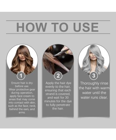 2 In 1 Natural Essence Extract Silver Hair Dye Silver Metallic Hair Dye Silver Gray Natural Hair Dye Cream Silver Gray Hair Dye Fashion Silver Gray Hair Dye Permanent (1Pcs) - Buy Online on GoSupps.com