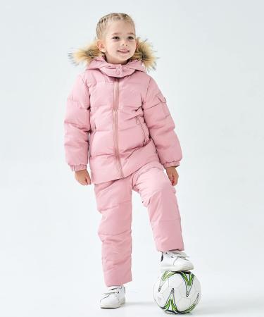 M2C Little Girls Winter 2-Piece Ski Snowsuit Set | Puffer Jacket & Pants | Pink 2T - Buy Online on GoSupps.com