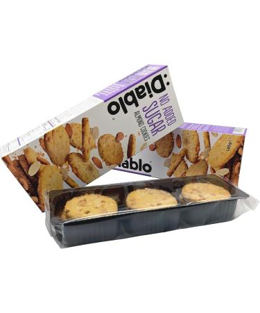 Diablo Almond Cookies | No Sugar Added | Sweetened with Maltitol | Gourmet Treats | 145g ((Pack Of 3)) ( Pack Of 3 ) - Buy Online on GoSupps.com