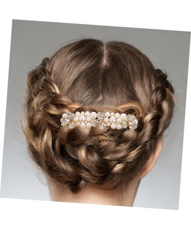 Angoily Alloy Rhinestone Hair Comb Gold Wedding Hair Accessories Bridal Hair Accessories for Women Gold Hair Barrettes Crystal Hair Accessories Tiara Rhinestones Hairpin Bride Pearl - Buy Online on GoSupps.com