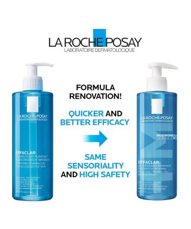 La Roche-Posay Face Wash Gel Cleanser Effaclar Gentle Purifying Foaming Gel for Oily and Sensitive Acne-Prone Skin. Alcohol-free Soap-Free Paraben-free Non-Comedogenic 400mL - Buy Online on GoSupps.com