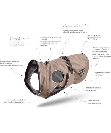 HUNTER UPPSALA Dog Coat - Water-Repellent Reflective Size 55 Taupe | International Shipping Available - Buy Online on GoSupps.com