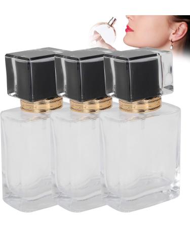 Yctze 50ml Clear Glass Empty Refillable Perfume Spray Bottle Transparent Atomizer Container Ideal for Travel (Black) - Buy Online on GoSupps.com