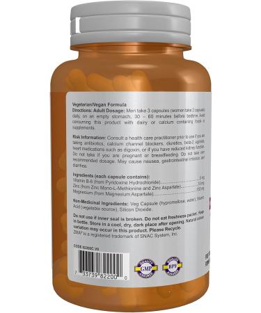 NOW Sports Nutrition ZMA (Zinc Magnesium and Vitamin B-6) Enhanced Absorption Sports Recovery* 90 Veg Capsules - Buy Online on GoSupps.com