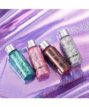 Holographic Body Glitter Pink - TEOYALL Long Lasting Shimmer Sequins for Body, Face, Hair Makeup - Buy Online on GoSupps.com
