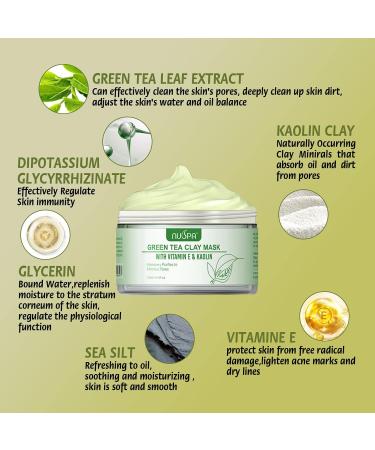 Organic Green Tea Clay Face Mask | Anti-Wrinkle Dark Circle Removal | Skincare for Men & Women | Daily Repairing Treatment - Buy Online on GoSupps.com