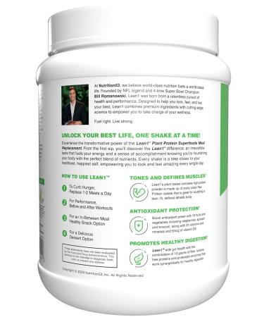 Lean1 Plant-Based Protein Powder Meal Replacement Banana Flavor 15 Serving - Buy Online on GoSupps.com