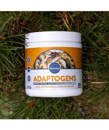 TruWild Adaptogen Blend with Cordyceps Maca Ashwagandha - 60 Capsules | All Natural Mushroom Blend for Daily Support - Buy Online on GoSupps.com