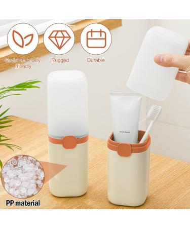 Poeland Portable Travel Toothbrush Cup Case - 8 Toothbrush Holder for Trips and Camping - Orange - Buy Online on GoSupps.com