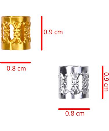 Kare & Kind 200x Aluminum Hair Cuffs - 100x Gold and 100x Silver Hair Decoration Clips - Accessories Hair Jewelry - Adjustable Beads For Dreadlocks Extensions Braids Updos - Buy Online on GoSupps.com