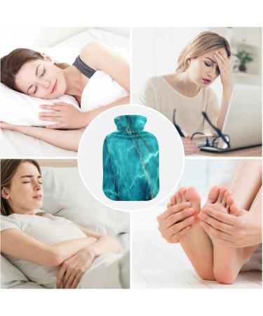 Green Marble Hot Water Bottle with Cover - 2L Pain Relief Heating Pad Bed & Feet Warmer for Women - Buy Online on GoSupps.com