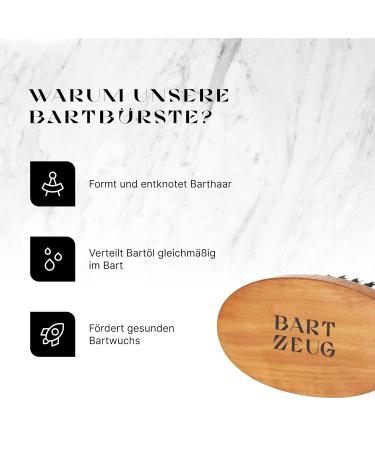 Barteitzeug Bartbrush - Gro (9.5 x 5cm) | Wild Boar Bristles & Pear Tree Wood | Daily Beard Care for Soft Smooth Beards - Buy Online on GoSupps.com