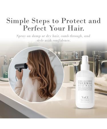 VoC Thermal Protection Haircare Spray | Natural Heat Protectant for Hair | Memory Retention Anti-Frizz Non-Toxic Cruelty-Free Vegan (8.5 oz | 250 ml) - Buy Online on GoSupps.com