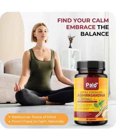Palo Calm Balance - Organic Ashwagandha Capsules with Black Pepper for Stress Support & Mental Clarity 120 Vegan Capsules - Buy Online on GoSupps.com