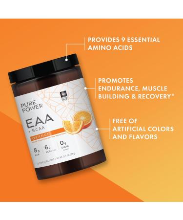 Dr. Mercola Pure Power Essential Amino Acids with BCAA - Orange Flavor 12.3 oz | 30 Servings Non-GMO Sugar-Free NSF Certified for Sport - Buy Online on GoSupps.com