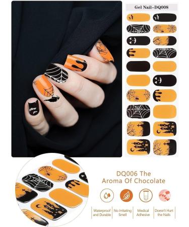 Kalolary Halloween Gel Nail Polish Stickers 20PCS Nail Adhesive Wrap Full Wraps Gel Nail Strips with Nail File and Stick for Halloween Nail Art Decor (UV/LED Lamp Required) (F) - Buy Online on GoSupps.com