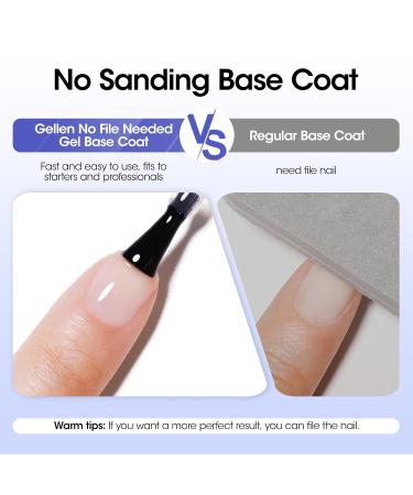 Gellen Gel Base and Top Coat - 18ml Crystal Top Coat Nail Polish Anti-Scratch No Sanding Soak Off UV Light Cured Super Glossy Gel Polish for Salon Use - International Shipping Available - Buy Online on GoSupps.com