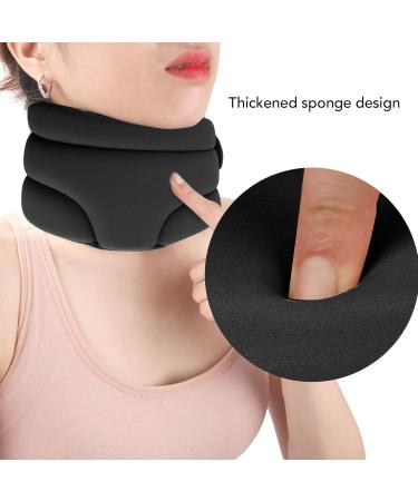 Adjustable Cervical Collar Soft Neck Brace with Breathable Fabric Ergonomic Design Lightweight Portable for Traveling Men Women Relieves Neck Discomfort (Black) - Buy Online on GoSupps.com