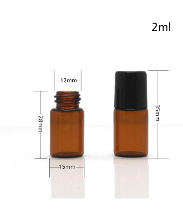 100 Pack 2ml Roll-On Glass Bottles for Essential Oils | Refillable Aromatherapy Vials with Stainless Steel Roller Balls | Tukistore Perfume Containers - Buy Online on GoSupps.com