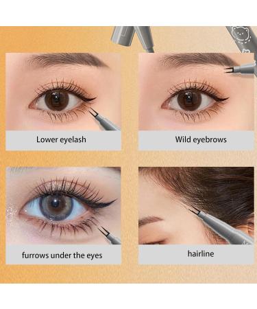 Double Tip Lower Eyelash Pencil | Waterproof Smudge Proof Lower Lash Liner Super Slim Liquid Eyeliner Natural Lower Eyelashes Two-Claw Bottom Lashes Pencil for Eye Makeup Pochy V02# Gray Brown - Buy Online on GoSupps.com