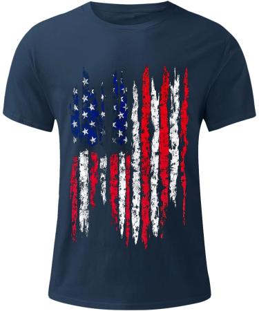 Men's 4th of July USA Flag Graphic Tee - Funny Independence Day Shirt | Navy X-Large - Buy Online on GoSupps.com