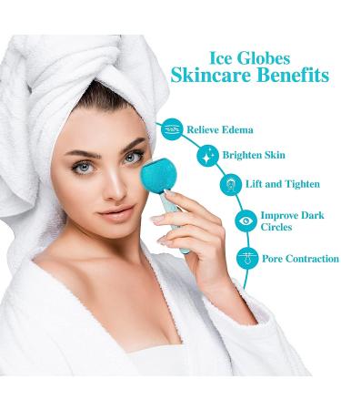 RESIKUI Ice Roller Facial Cooling Globes Face Massager Tools for Anti-Aging and Tightening Skin - Blue - Buy Online on GoSupps.com